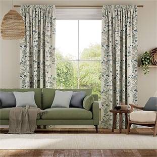 Bursting Berries Vintage Linen Blueberry Curtains thumbnail image