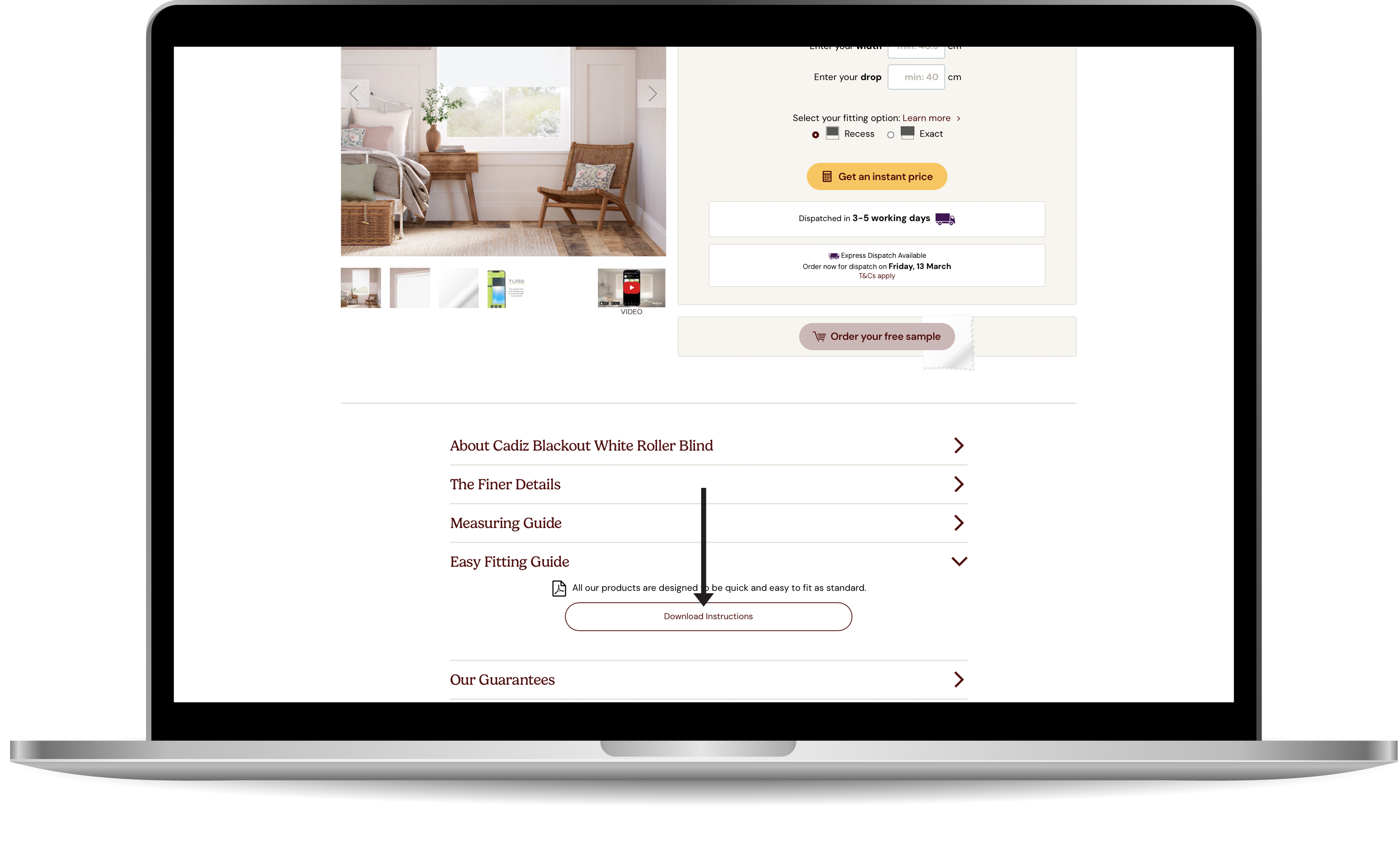 download fitting instruction from the buy page
